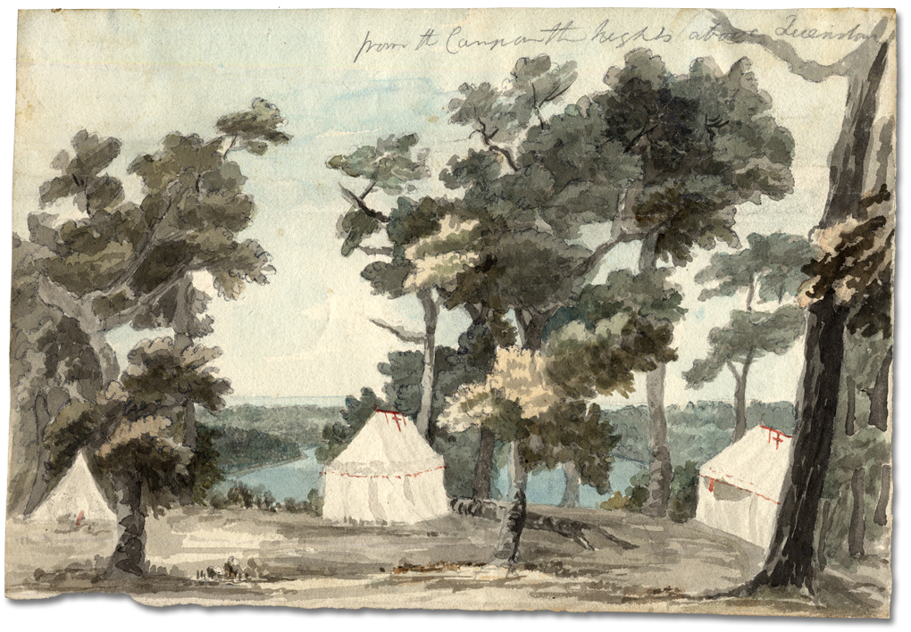 Watercolour: From the Camps on the heights above Queenstown, July 9, 1793