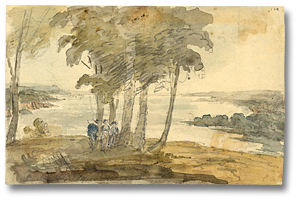 Watercolour: Burlington Bay, [ca. 1796] (detail)