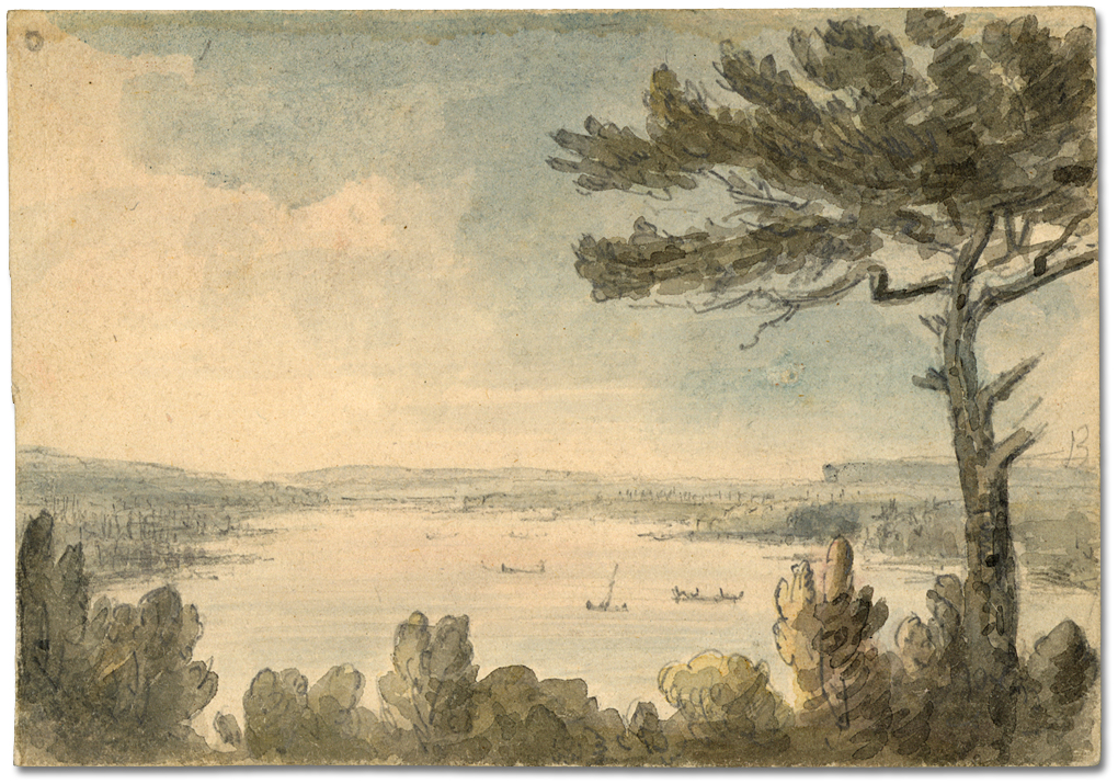 Watercolour: Cootes paradise from hill, June 11, 1796