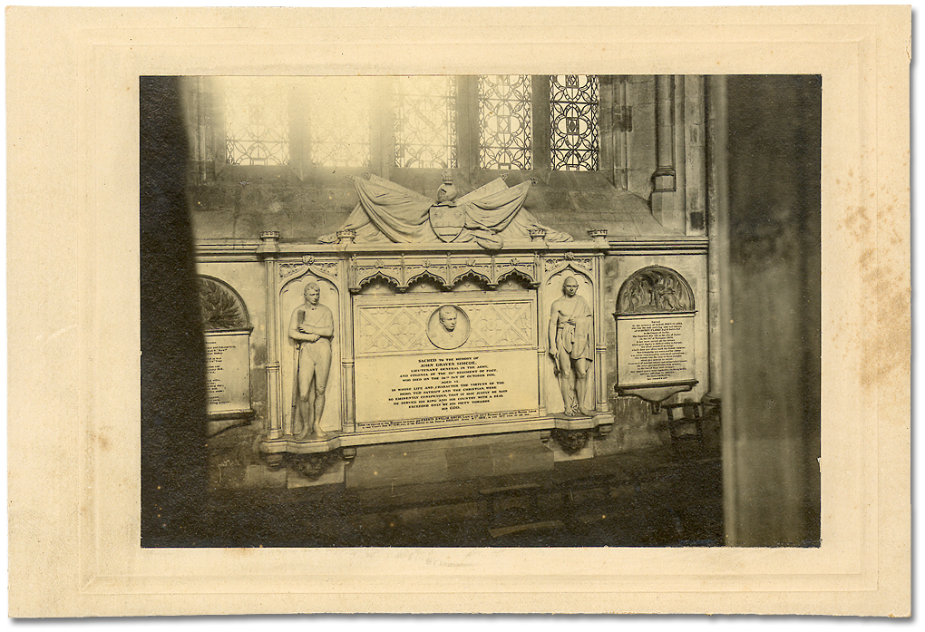 Photo: John Graves Simcoe Memorial; Exeter Cathedral, England