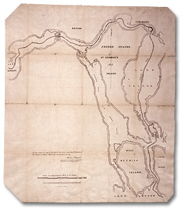 A True Copy of a Copy of the Map of the Survey under the 6th Article of the Treaty of Ghent, [vers 1826]