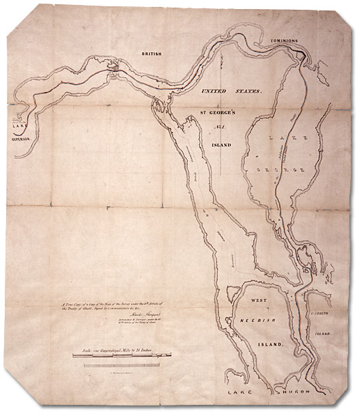 A True Copy of a Copy of the Map of the Survey under the 6th Article of the Treaty of Ghent, [vers 1826]