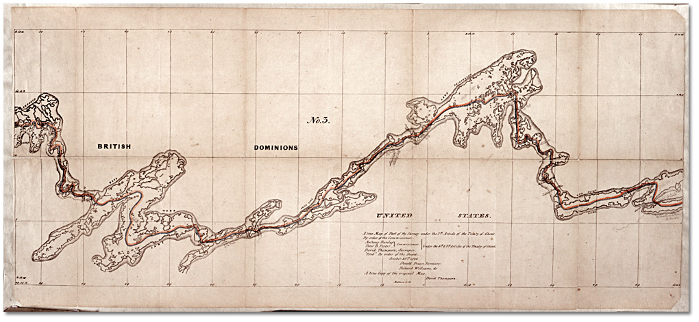 A True Map of Part of the Survey under the 7th Article of the Treaty of Ghent by Order of the Commissioner, No. 3, Gunflint Lake to Crooked Lake