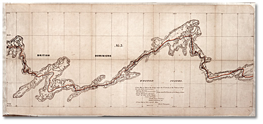 A True Map of Part of the Survey under the 7th Article of the Treaty of Ghent by Order of the Commissioner, No. 3, Gunflint Lake to Crooked Lake