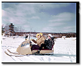Photo: Snowmobilers enjoying the great outdoors, 1964