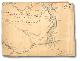 Map of the eastern end of the Rideau Canal system, 1830