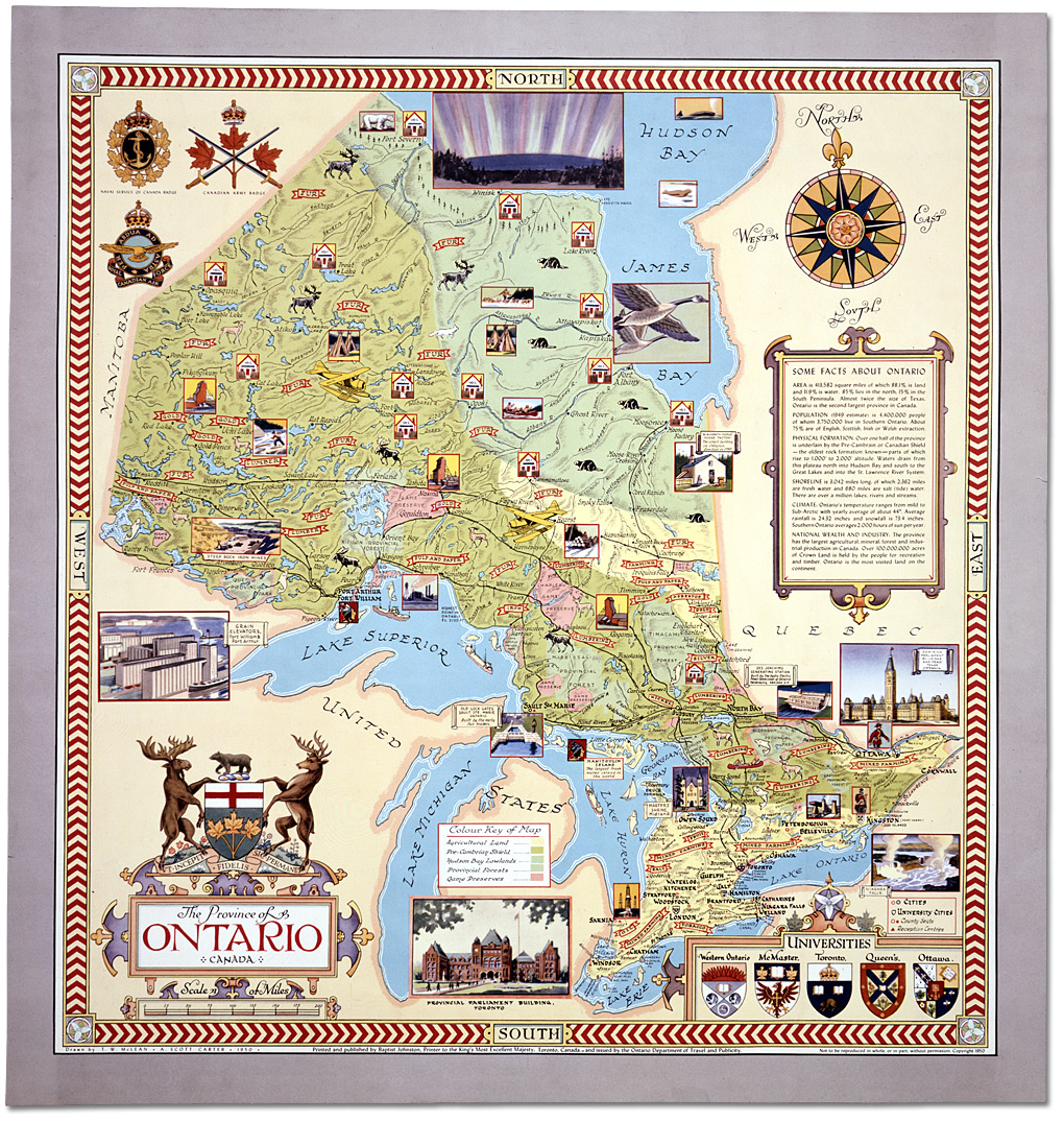Carte : La province de l'Ontario, Canada