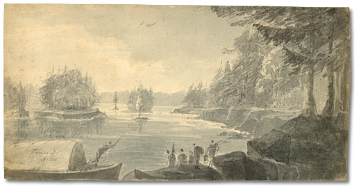 Watercolour: Thousand Islands, July 26, [ca. 1796]