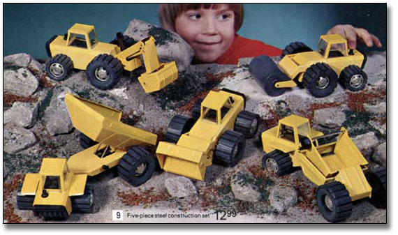 Christmas Catalogue, 1975: Boy admiring toy diggers