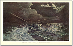 The Night Patrol - Canadian M.L. boats entering Dover After Julius Olsson, A.R.A.