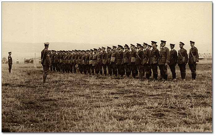 Group of soldiers standing at attention,[ca. 1918]