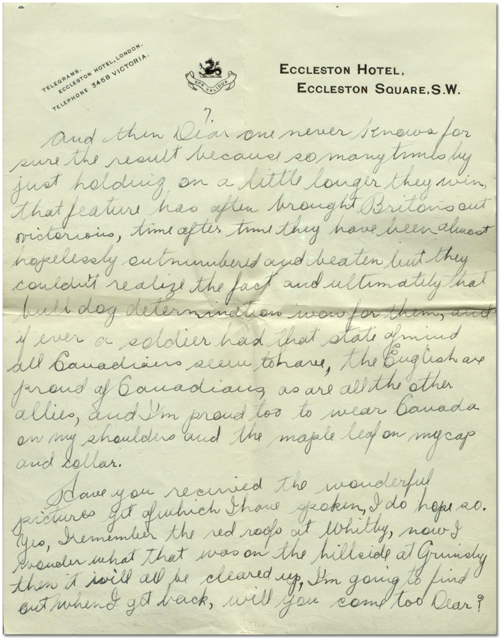 Lettre de Harry Mason à Sadie Arbuckle, le 13 juillet 1916