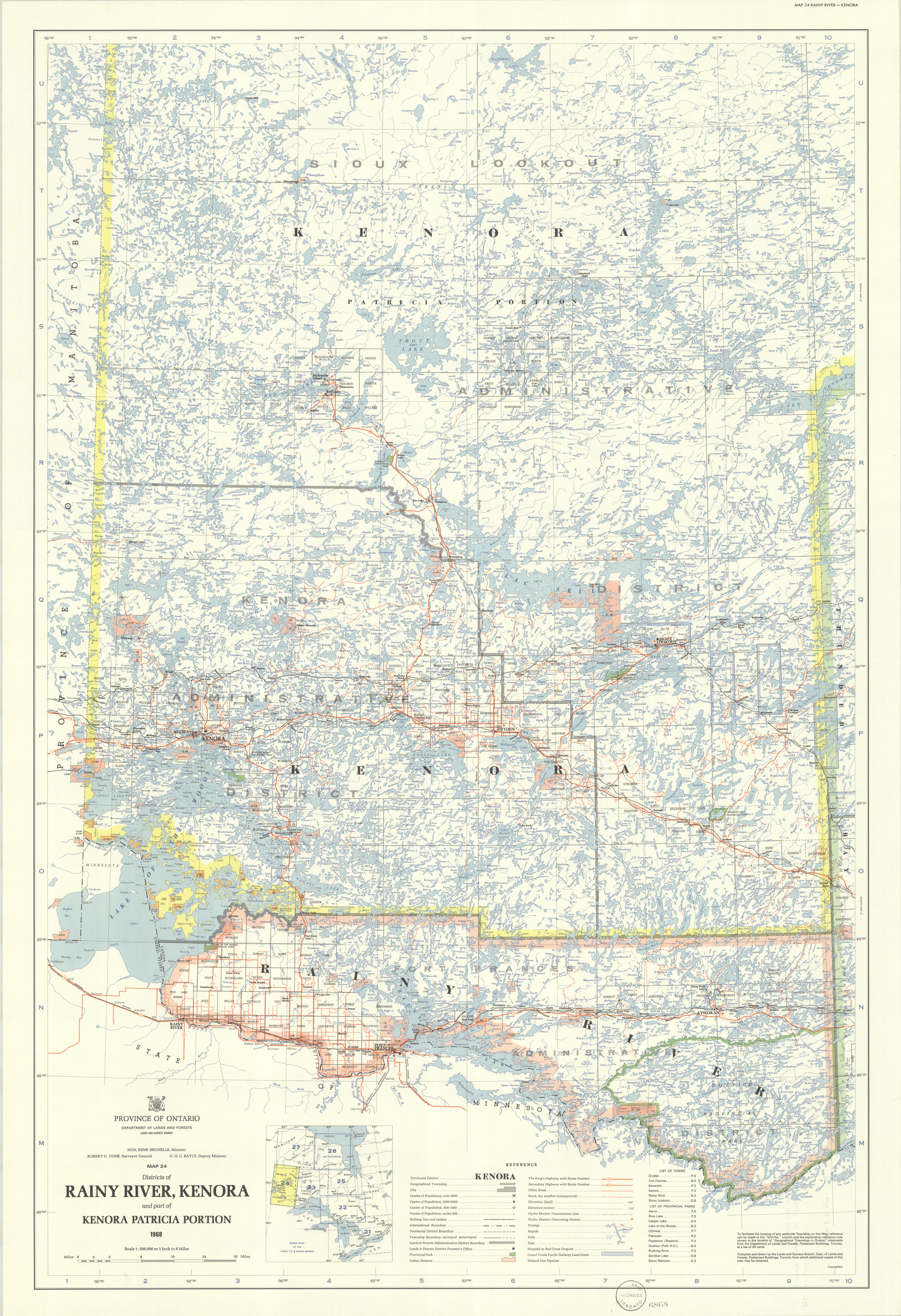 Districts of Rainy River, Kenora, and part of Kenora Patricia Portion