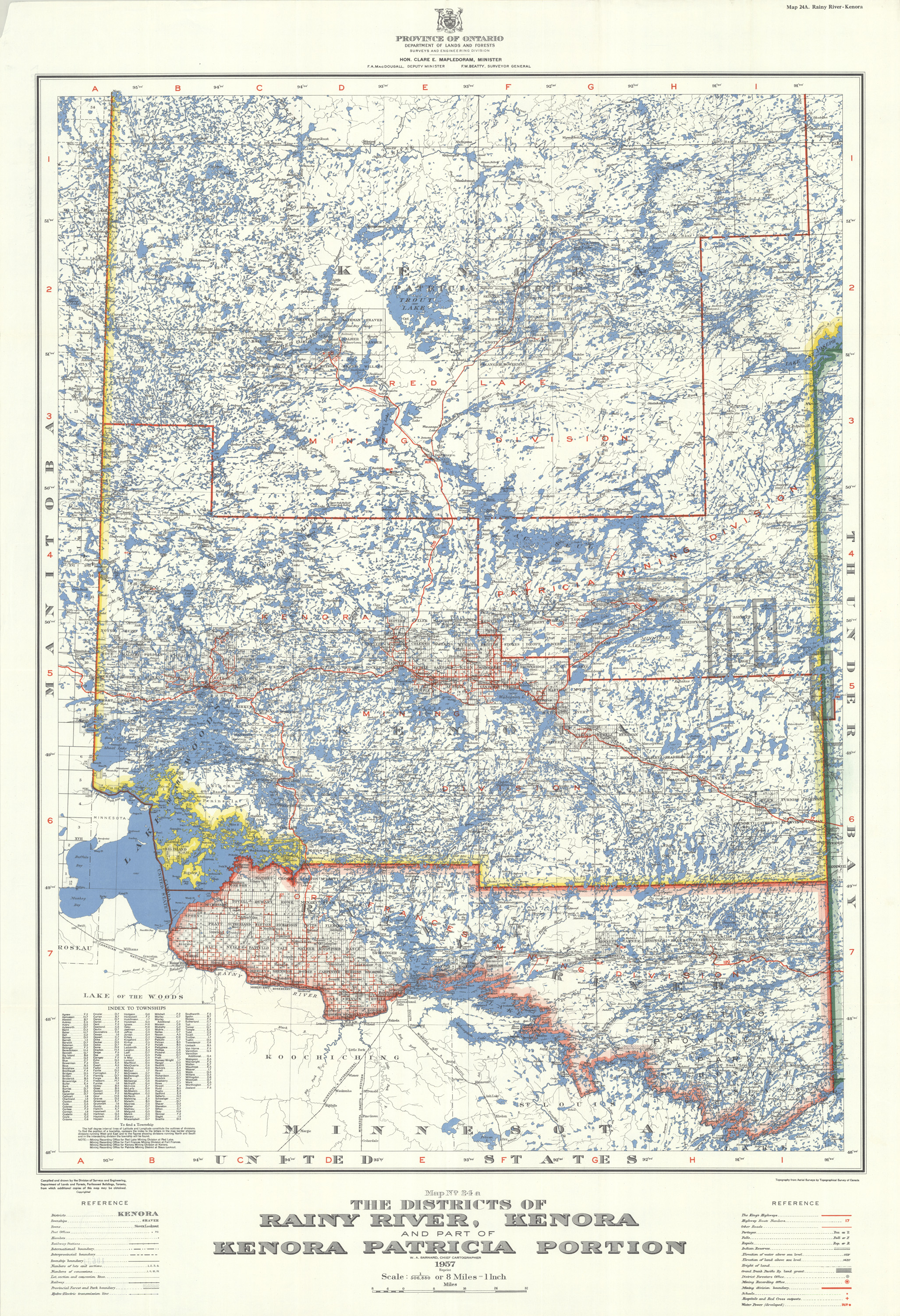 Districts de Rainy River et Kenora, et partie du district de Kenora, partie Patricia