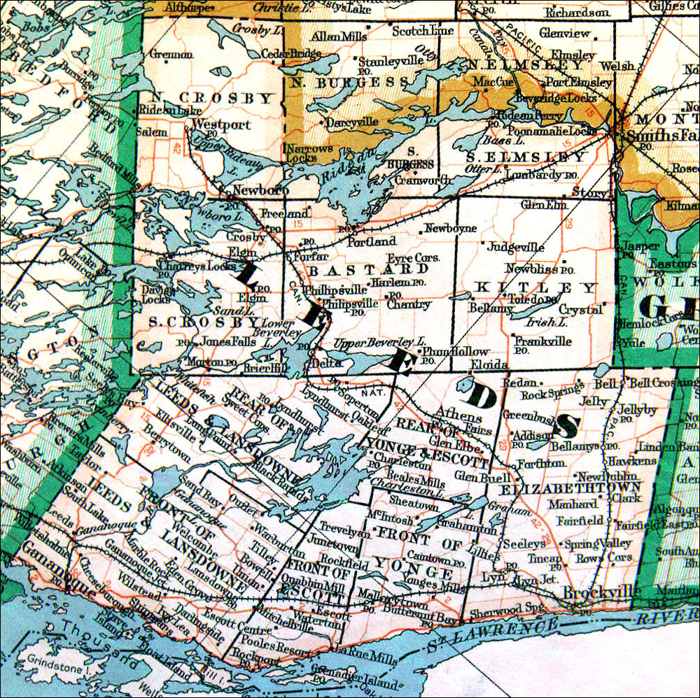 Large scale map of County of Leeds
