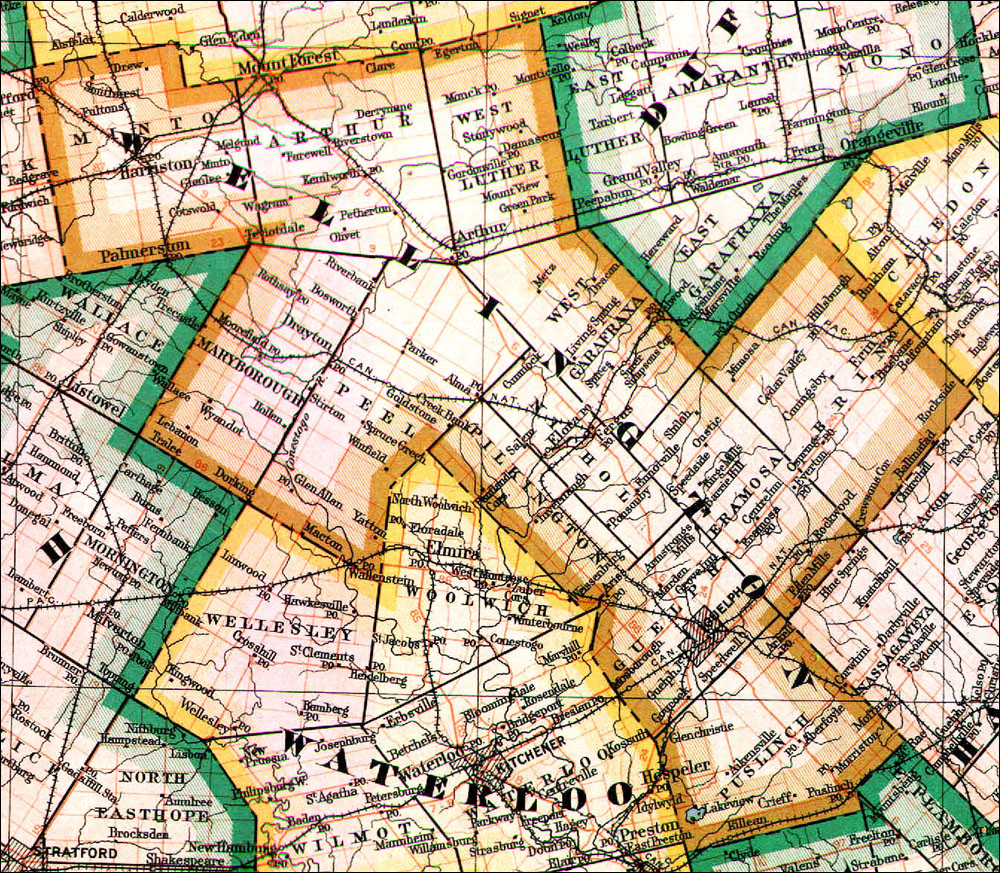 Large scale map of County of Wellington