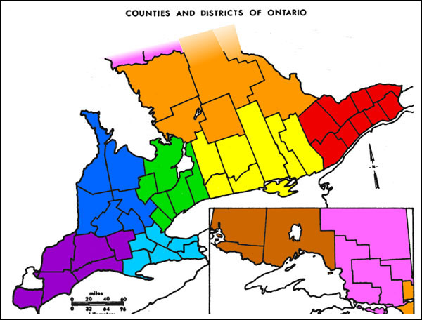 Map of Ontario Districts