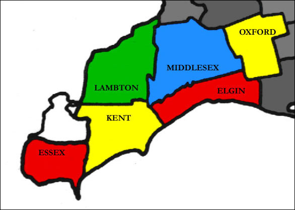 Cartes du Sud de l'Ontario aux environs de 1951 par emplacement - sud-ouest