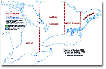 Map of Ontario Districts - 1788