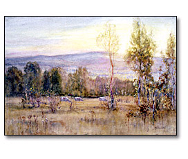 Aquarelle sur planche : Sunset Glow, [Embrasement de coucher du soleil], [vers 1904]