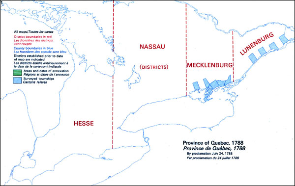 Map of Ontario Districts - 1788