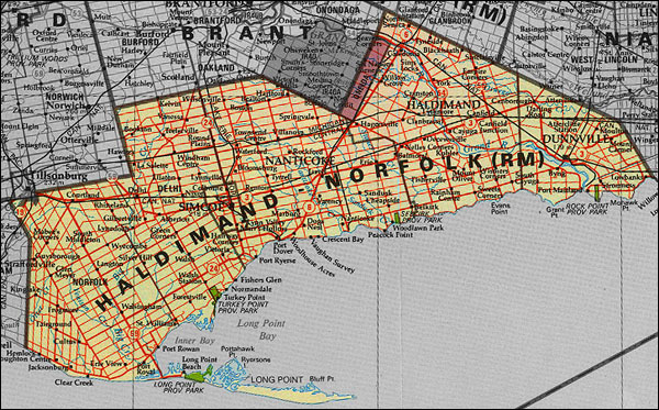 Map of Regional Municipality Haldimand-Norfolk