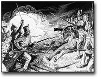 Thumbnail of a detail of a Pen and Ink illustration of the Battle of Lundy's Lane