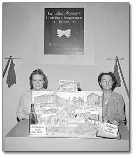 Photo: Women's Christian Temperance Union's display booth for the Canadian National Exhibition, in Toronto, [between 1878 and 1991]