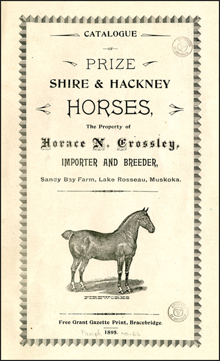 Catalogue of Prize Shire & Hackney Horses, 1895