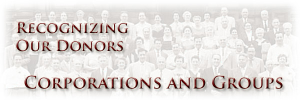 Recognizing Our Donors: Corporations and Groups - Page Banner