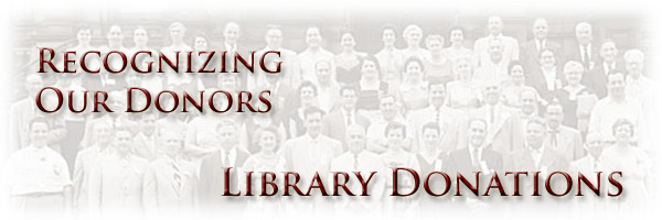 Recognizing Our Donors: Library Donations - Page Banner
