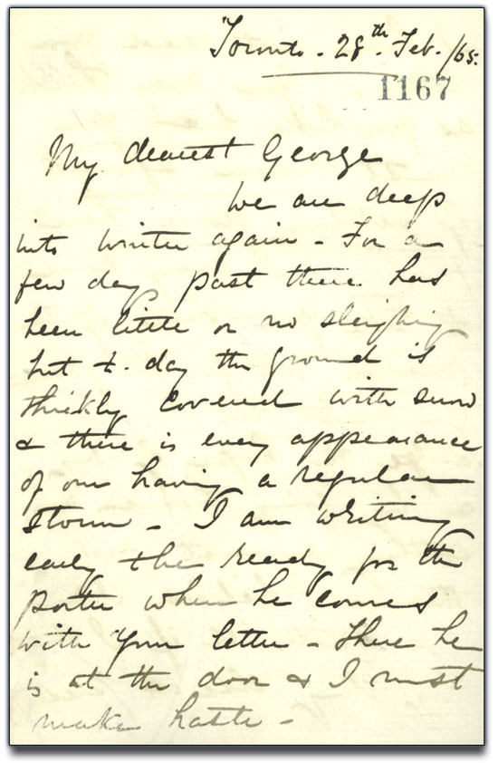 Lettre d'Anne Brown à George Brown, 28 février 1865