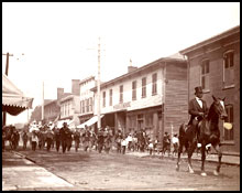 Moses Brantford Jr. Leading an Emancipation Day parade down Dalhousie Street, Amherstburg, Ontario, [ca. 1894]