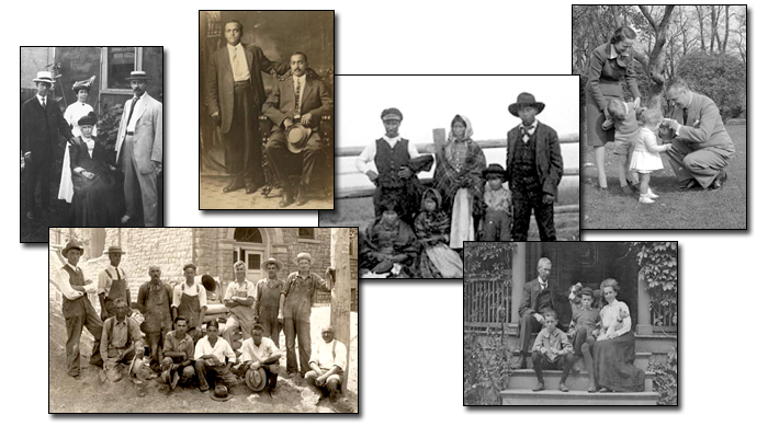 Photographs of different families and groups
