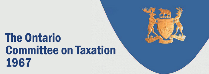 The Ontario Committee on Taxation - 1967 banner