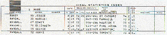 Sample Marriage Index Page
