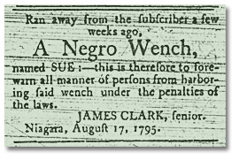 Newspaper article about a runaway enslaved person