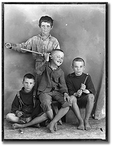 Photograph of boys mugging for camera