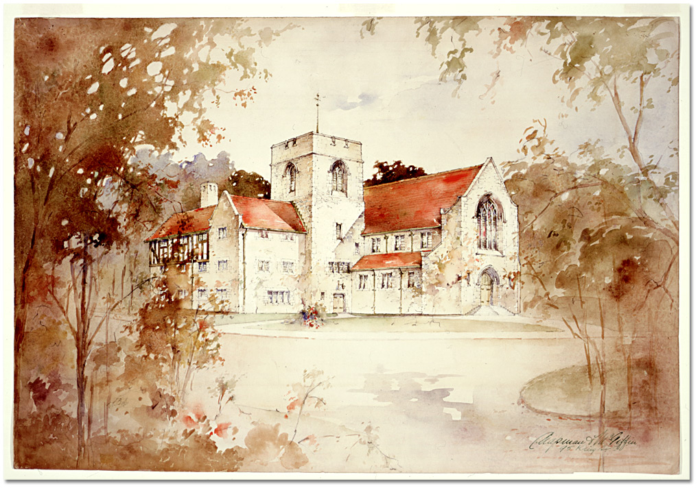 Aquarelle : Proposed design for Baby Point Methodist Church : perspective	drawing, [vers 1913]