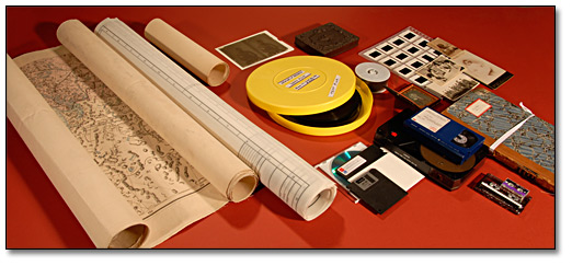 Photo: Example of a variety of archival media
