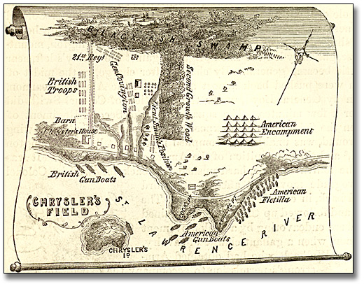 Illustration : Map of the Chrysler's Field, 1869 Illustration : Map of the Chrysler's Field, 1869