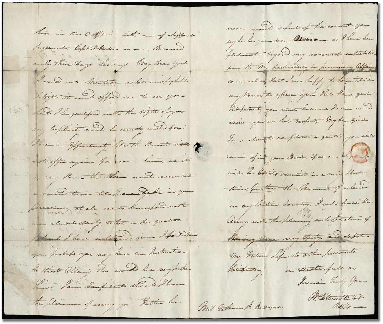 Letter from William Merritt (Buffalo) to Catherine Prendergast, July 27, 1814 (Pages 2 and 3)