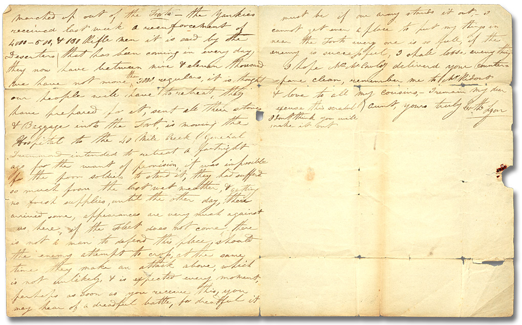 Letter from Cathe Lyons (Chippewa) to Mrs. Thomas Ridout, October 16, 1814 (Pages 2 and 3)