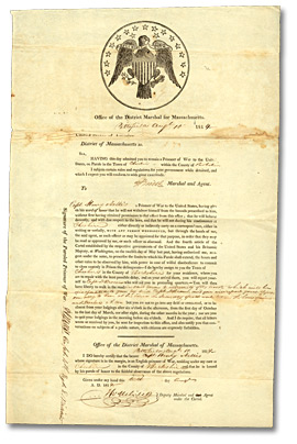 Document regarding the parole of Captain Henry Nelles, prisoner of War, August 10, 1814 Document regarding the parole of Captain Henry Nelles, prisoner of War, August 10, 1814
