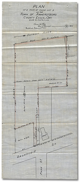 Plan of a Part of Farm Lot 3 in the Town of Amherstburg, County of Essex, 1911