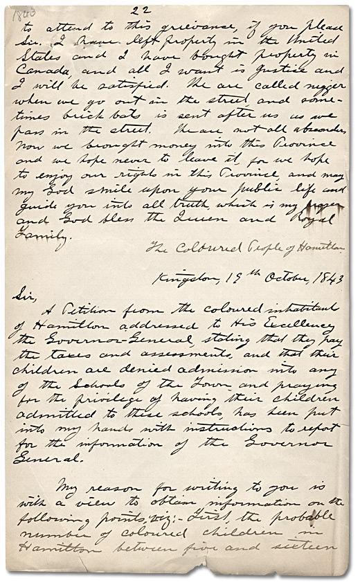 Letter dated October 15 from Rev. R. Murray, page 22