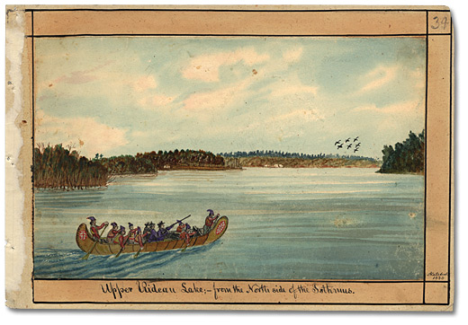 Watercolour: Upper Rideau Lake; from the North side of the Isthmus, 1830