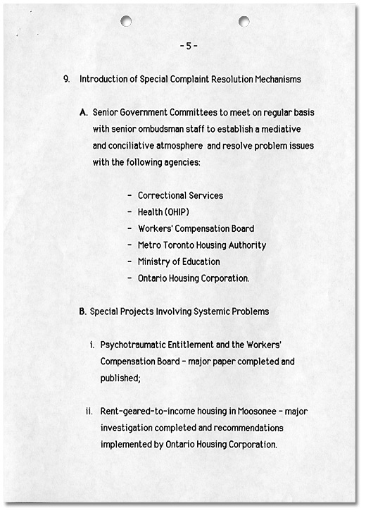 Ombudsman Initiatives 1984-1989, Page 5