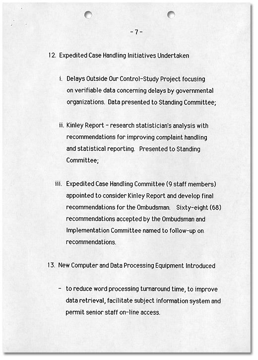Ombudsman Initiatives 1984-1989, Page 7