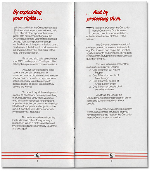 The Ombudsman of Ontario brochure,